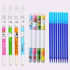 Офисная гелевая ручка, 12 шт.компл., 0,5 мм, стираемая ручка, стержень с синимичернымикрасными чернилами, волшебная ручка для школы, канцелярские принадлежности Kawaii