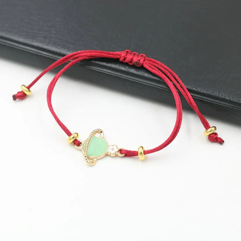 Счастливая красная веревочная нить струны кос для женщин браслет золото Цвет