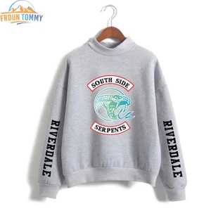 Новинка 2019, стильный свитшот с высоким воротником и принтом ривердэйла, лидер продаж 2019, женские толстовки, свитшот, трендовый повседневный уличный свитшот с высоким воротником