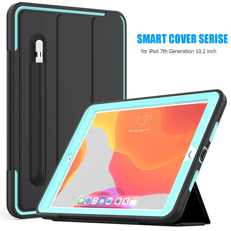 For iPad 10.2 New iPad Air2 Case PU Leather Flip Stand Tablet Cover iPad 2 3 4 Silicone Magnetic Smart Case For Pro 9.7 10. 5 11