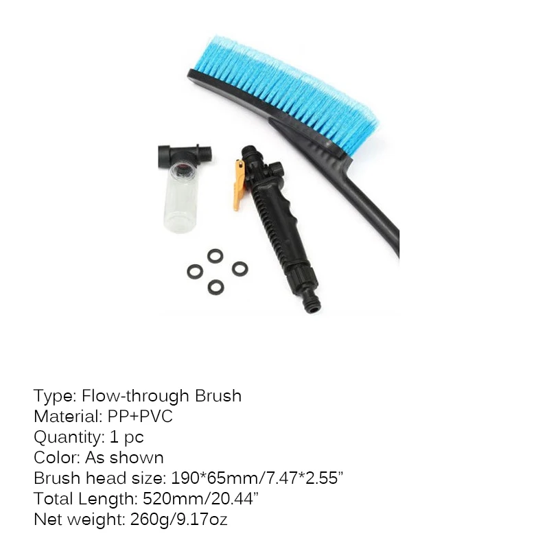 

New Retractable Long Handle Tire Cleaning Tool Car Cleaning Brush Car Wash Brush Flow-through Brush With Foaming Bottle
