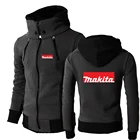 Makita классические мужские удобные толстовки 2021 мышечная Спортивная стильная куртка на молнии с капюшоном и карманами для фитнеса Мужская дикая Толстовка