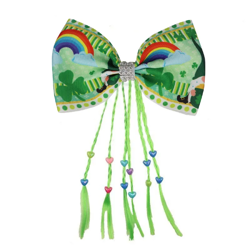 2021 в День Святого Патрика 4 5 дюймов заколки для волос аксессуары с бантом парик