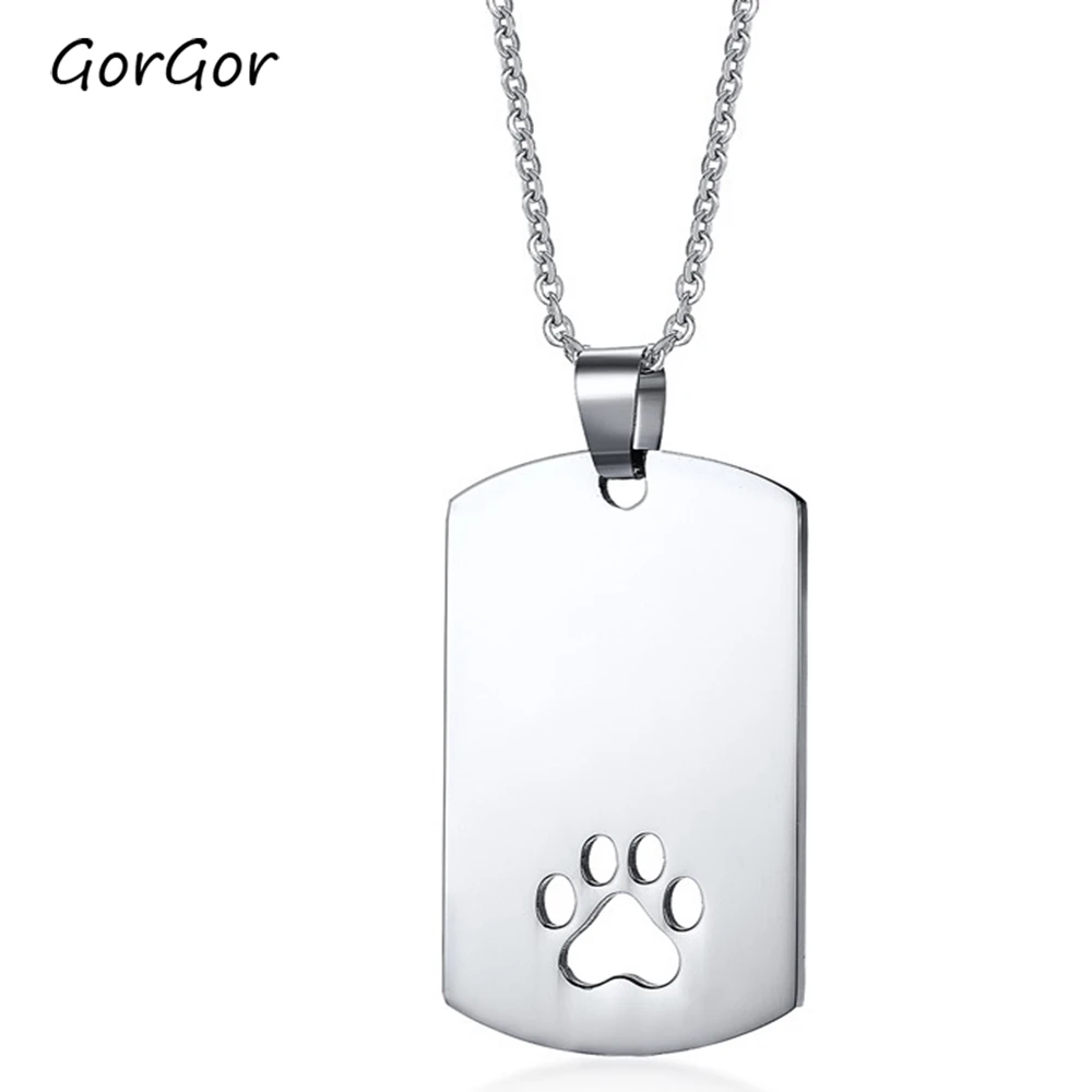 

Мужское ожерелье с изображением лапы собаки из нержавеющей стали