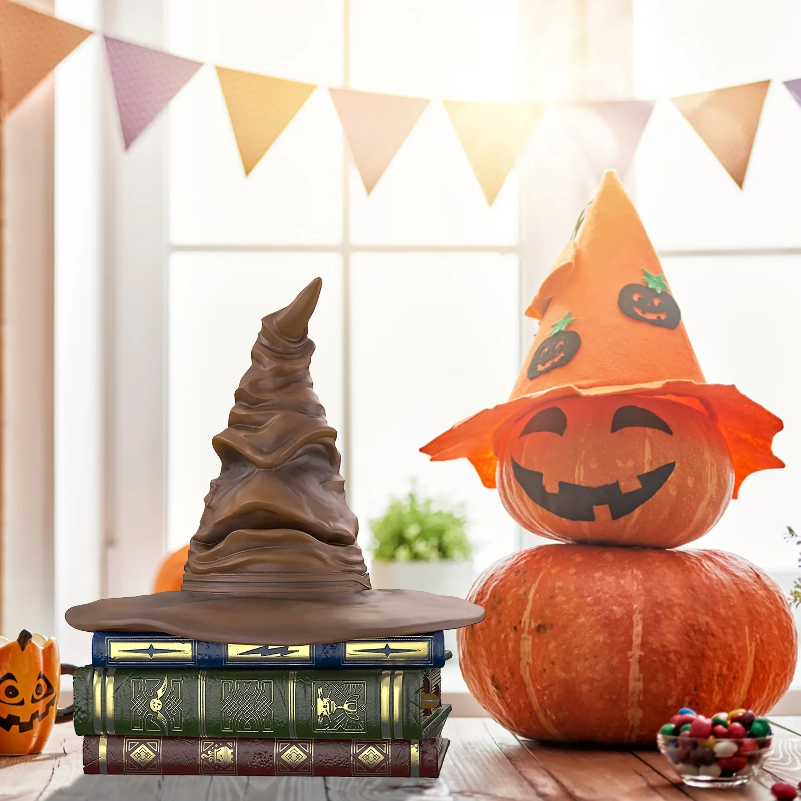 

Magic Sorting Hat with Sound Talking Hat Ornament Christmas Tree Hanging Pendant Home Halloween Festival Decoration
