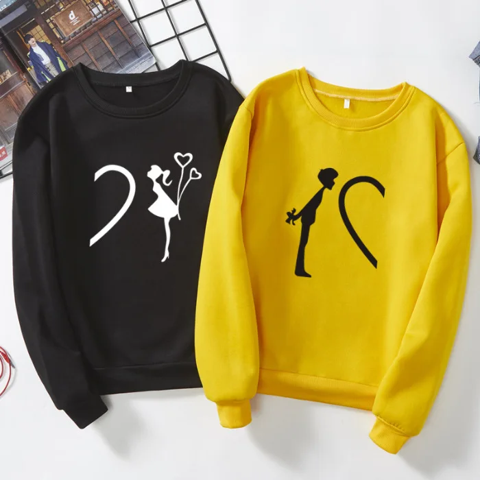 

Qrxiaer Women Men Hoodies Loose Fleece Long Sleeve Broken Heart Love Sweatshirt Autumn Spring Boy Girls Couple Sweatshirts