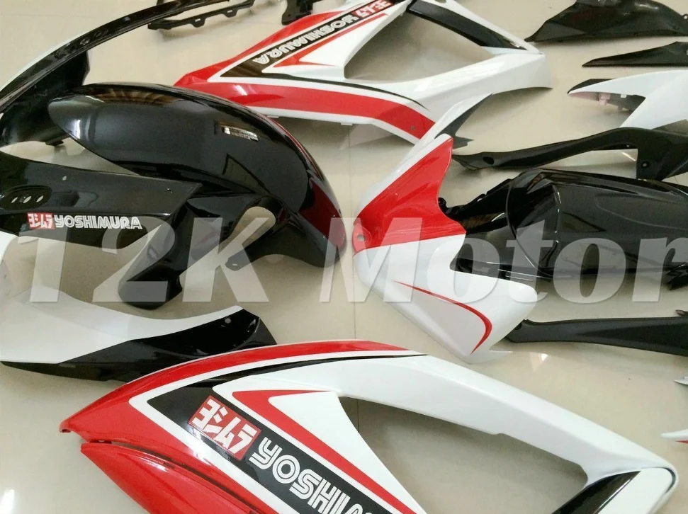 

4 Gifts New ABS Motorcycle Fairing Kit Fit for Suzuki GSX-R600 GSX-R750 K8 2008 2009 2010 08 09 10 Bodywork set Custom White Red