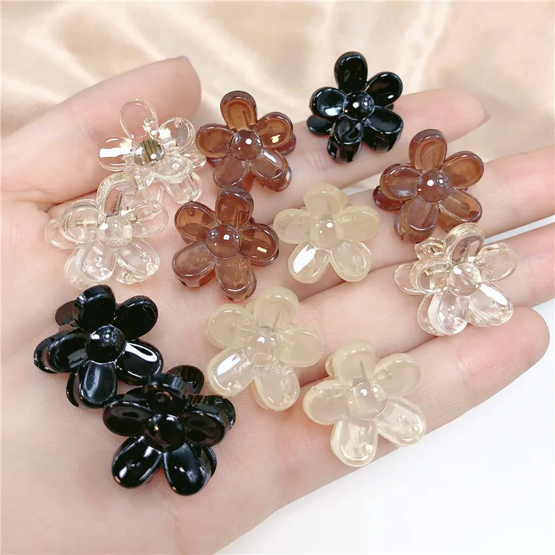 

Mini small catch clip temperament sweet and shiny oil flower hair clip hair accessories cute broken hair catch clip