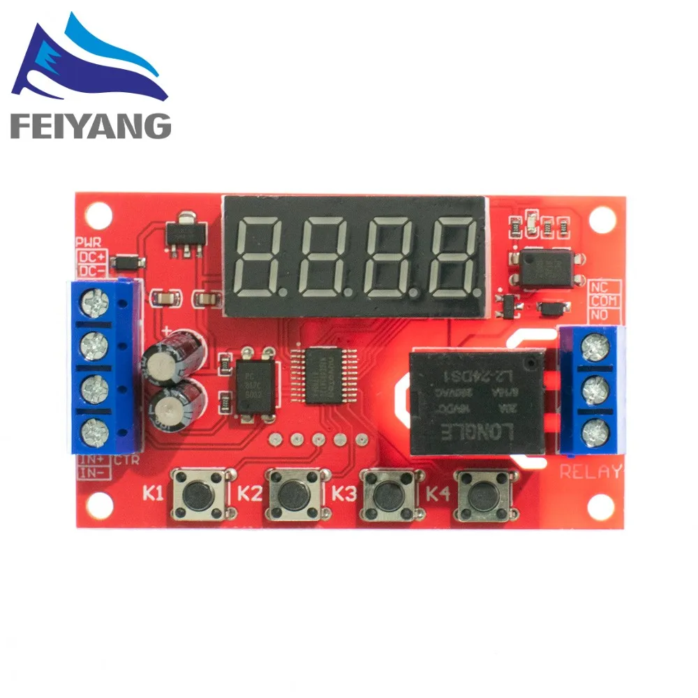 Релейный модуль с регулируемой задержкой времени 5 В 12 24 10 А светодиодный