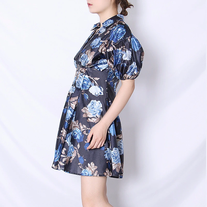 Женское платье с цветочным принтом TWOTWINSTYLE винтажное мини-платье v-образным
