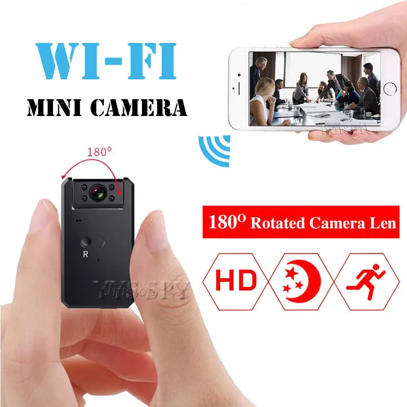 Мини Wi-Fi камера 5 часов HD 720P ночное видение обнаружение движения видеокамера