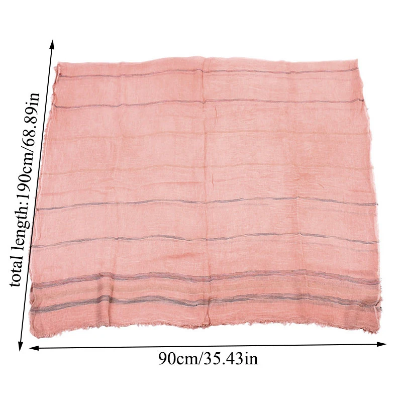 

Women Hijabs Oversized Scarves Cotton Linen Solid Color Men Scarf Long Shawl Yarn-dyed Striped Soft Tassels