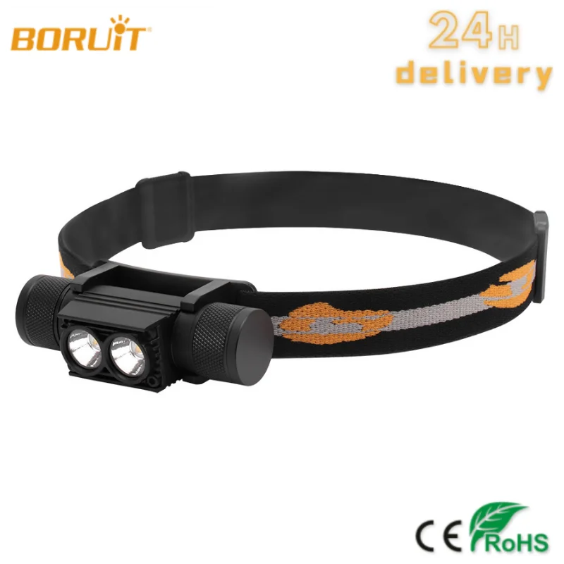 

BORUIT USB 6 Light Modes Powerful LED Lamp Flashlight head torch Adjustable IPX6 Waterproof Headlamp For Running Camping light
