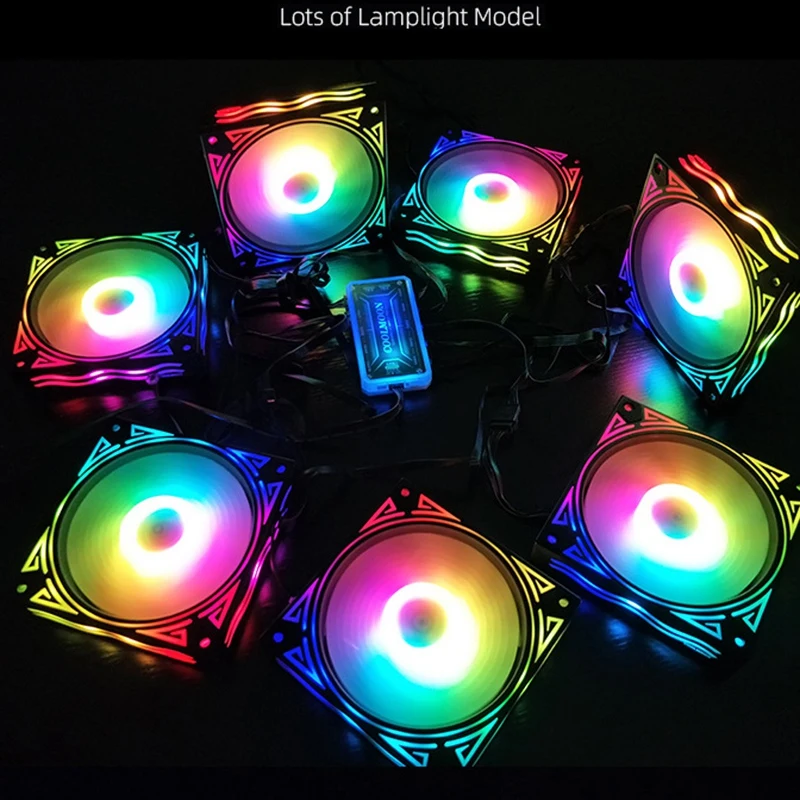 

COOLMOON F-JL Computer Case PC Cooling Fan RGB Adjust 120mm Quiet + IR Remote New Computer Cooler RGB CPU Case Fan 4Pcs