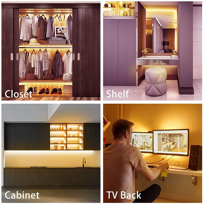 Акция! Комплект осветительных приборов для шкафа 8 шт. приклеивается в любом