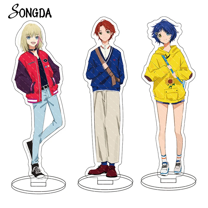 

Anime Wonder Egg Priority Stand Figure Model Plate Cartoon Acrylic Ohto Ai Rika Neiru Momoe Sawaki Standing Desktop Decor Gifts