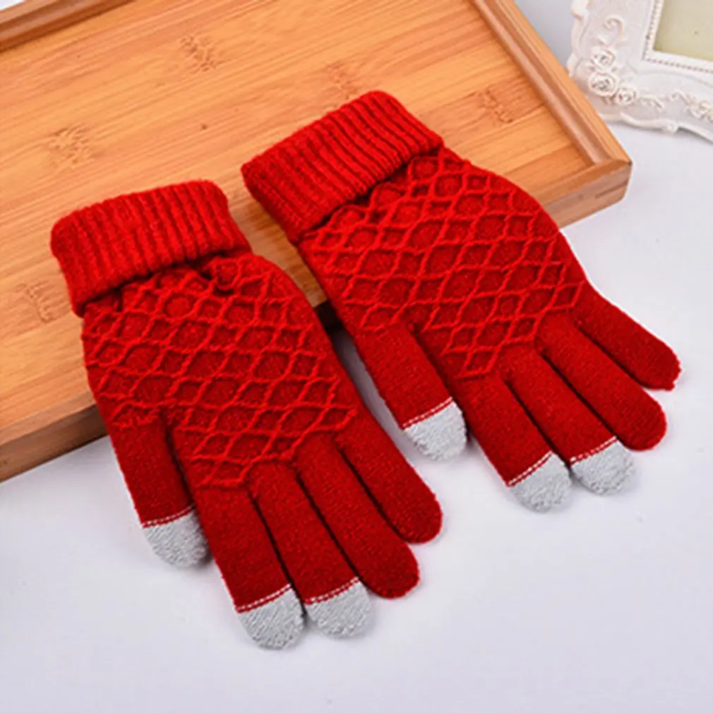 Осенне зимние женские теплые перчатки длина запястья прекрасные Жаккардовые