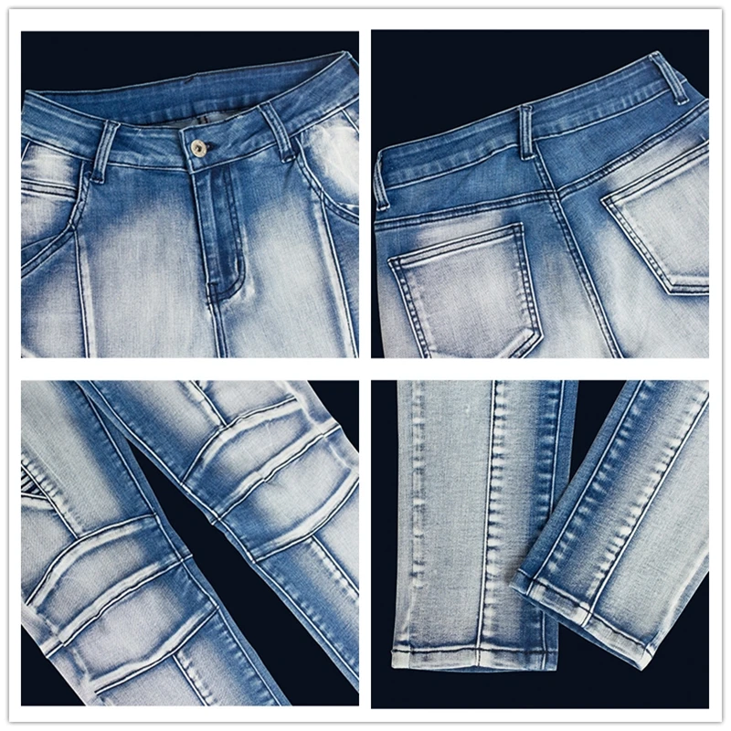 

2020 Plus Size 4XL Moto Jeans Women Spring Autumn Skinny Motorcycle Biker Jeans Womens Fit Slim Elstic Denim Pants Female K320