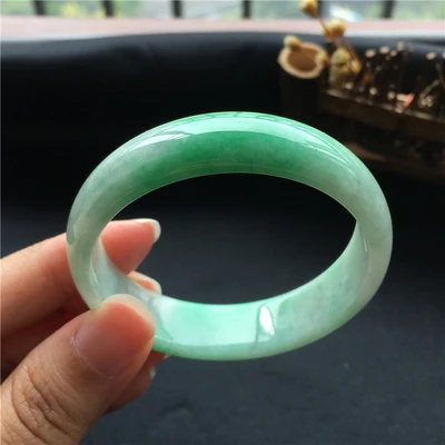 

zheru jewelry natural Myanmar jadeite 54-64mm light green bracelet elegant princess jewelry best gift