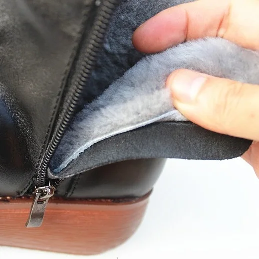 Кожаные туфли Careaymade из чистой шерсти на среднем высоком каблуке оригинальная