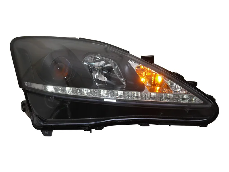 black VLAND автомобиль лампа для Lexus IS250 светодиодный головной светильник 2006 2008 2010 2012 IS300 IS250 светодиодный головной светильник с DRL H7 ксеноновые линзы - Цвет: black