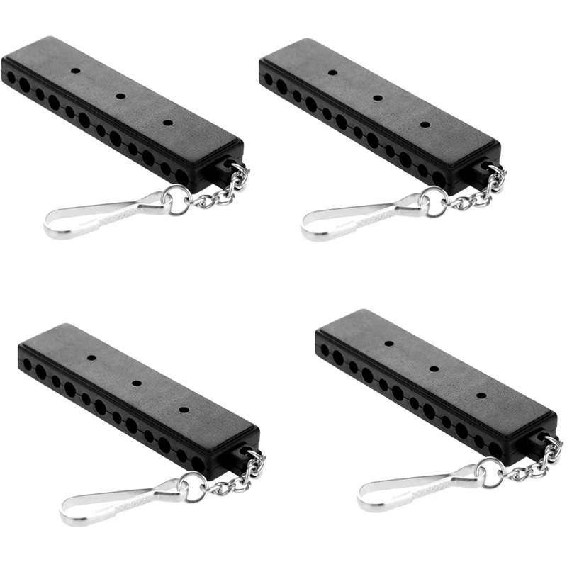 

4Pcs Black Golf Tee Holder Carrier 12 Tee Hole 3 Ball Markers Keychain Golf Accessory