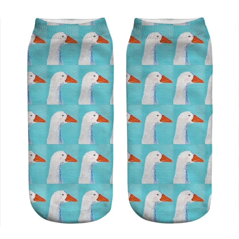 

2021 женские носки kawaii белые гусиные синие носки с принтом женские Харадзюку счастливые забавные новые милые подарочные носки для девочек дл...