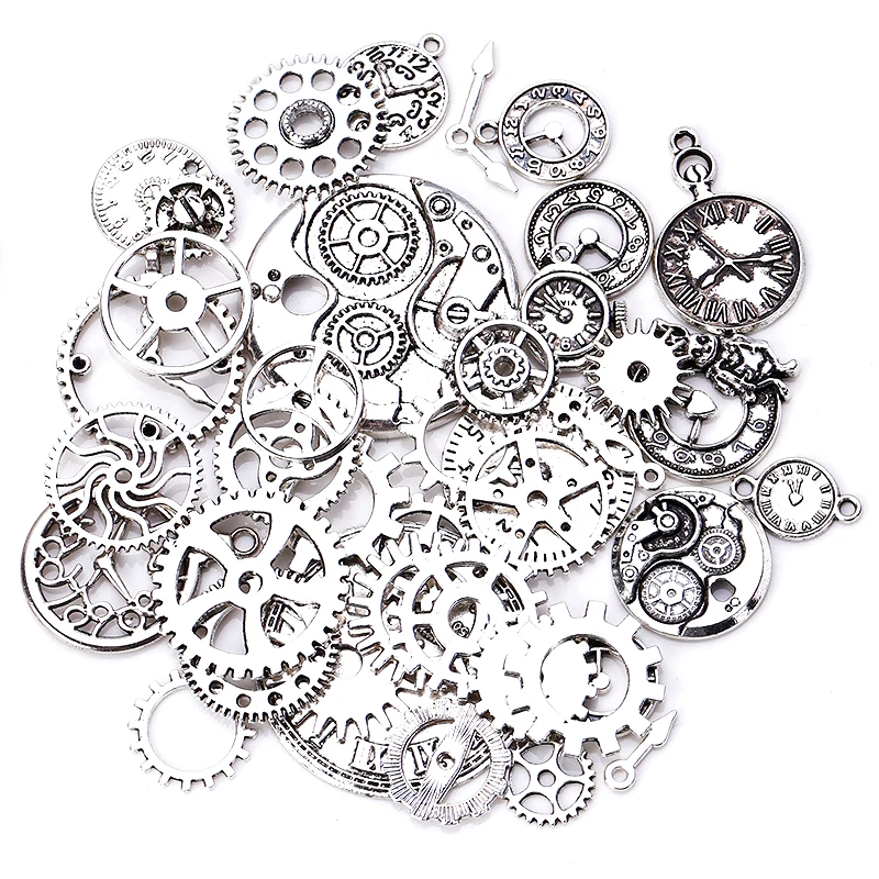 40pcs Steampunk Clock Charms For Jewelry Making Diy Vintage Metal Zinc Alloy Mixed Pendant Charm Bronze/Copper/Silver/Gold | Украшения и