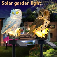 pamnny solar powered owl led lights outdoor waterproof animal landscape lawn lamps unique path yard garden decoration solar lamp
