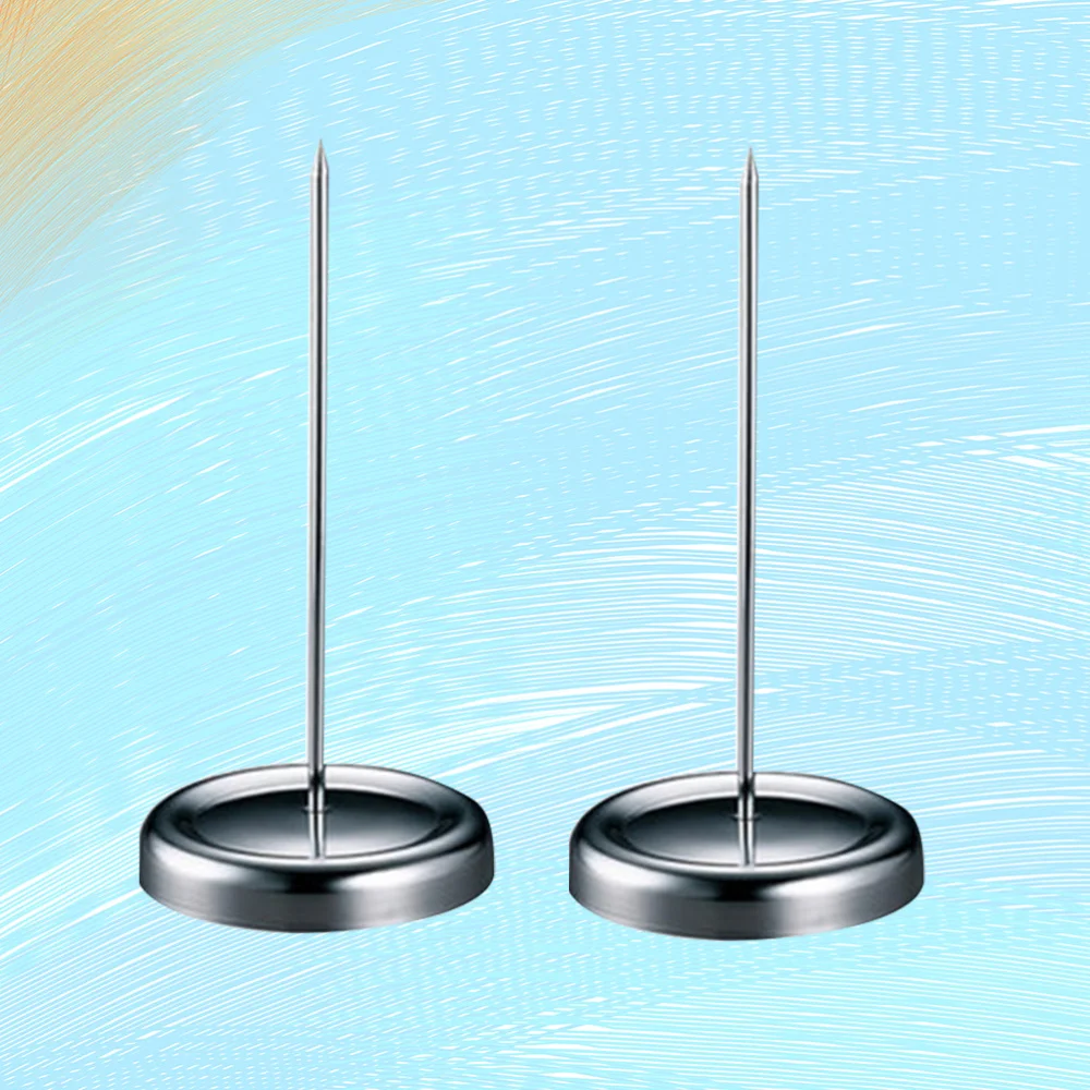 

2pcs Desk Check Spindle Holder Straight Rod Paper Memo Holder Receipt Bill Paper Note Fork