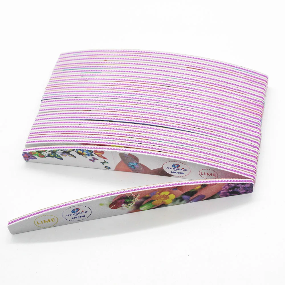 

6 Pcs/Set 100/180 Double Sided Nail Files Flower Print Sponge Nail Files Grit Manicure Sanding Buffer Nail Art Pedicure Tool