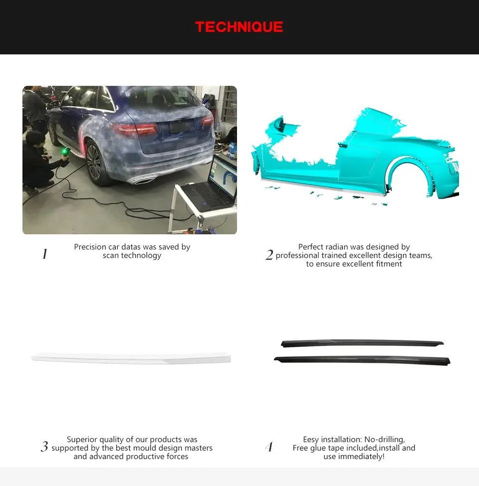 Для Audi R8 автомобиля боковые юбки расширение губы Углеродного Волокна кузова наборы