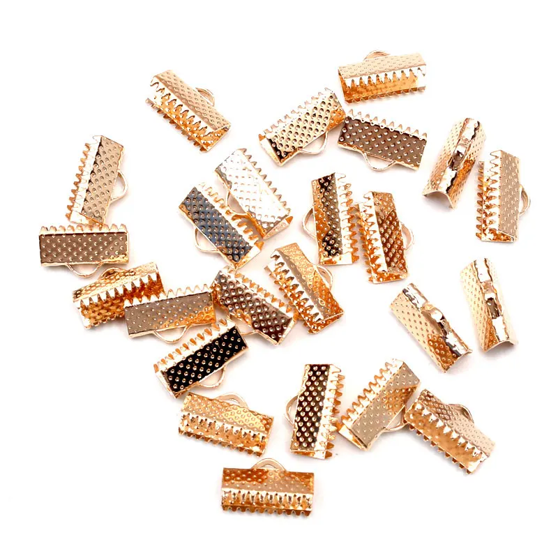 Текстурированные Наконечники для ювелирных изделий 100 шт. 8x13 мм Обжимные бусины