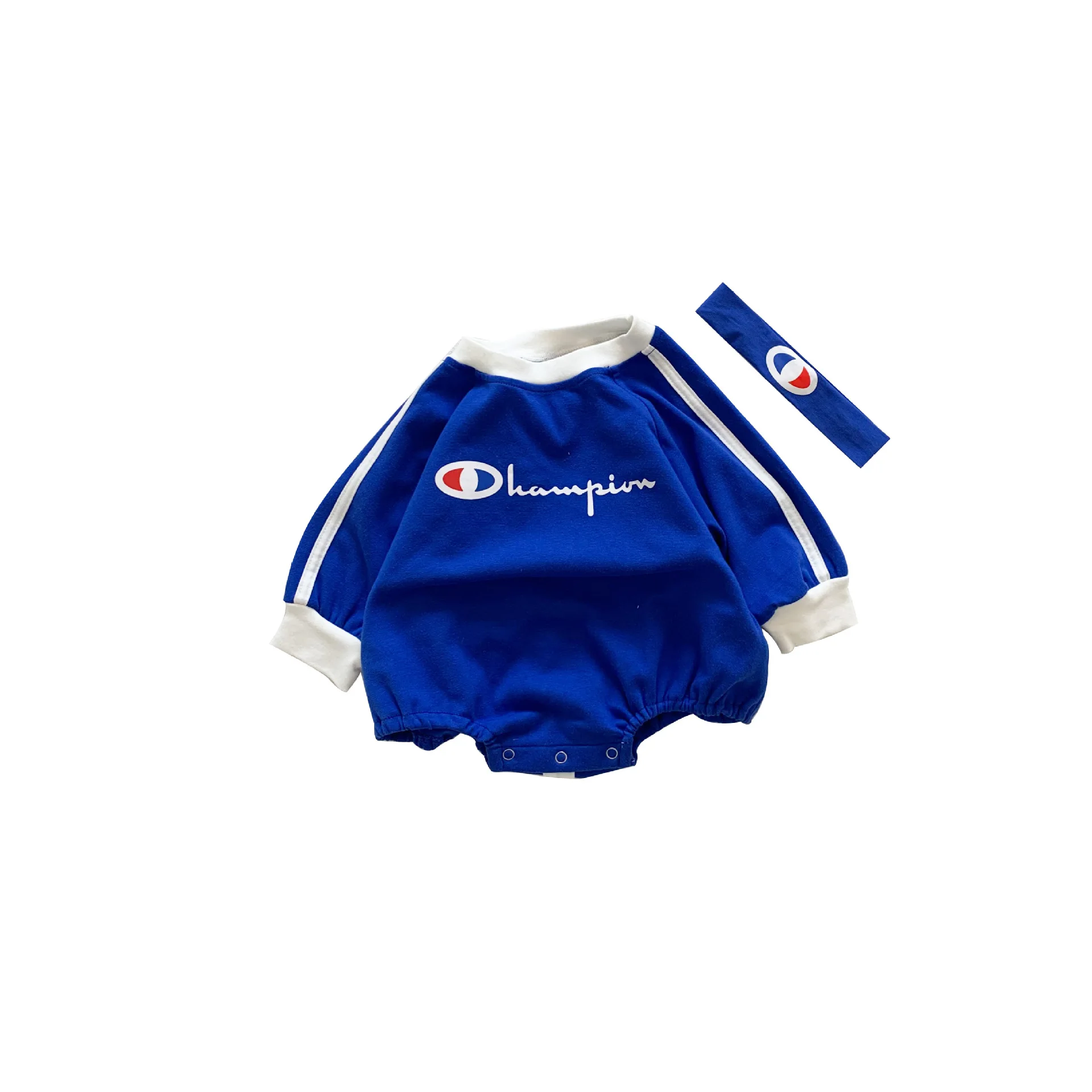 

2021 Spring New Korean Baby Jumpsuit Boys Girls Long Sleeve Leisure Round Collar Letter Romper