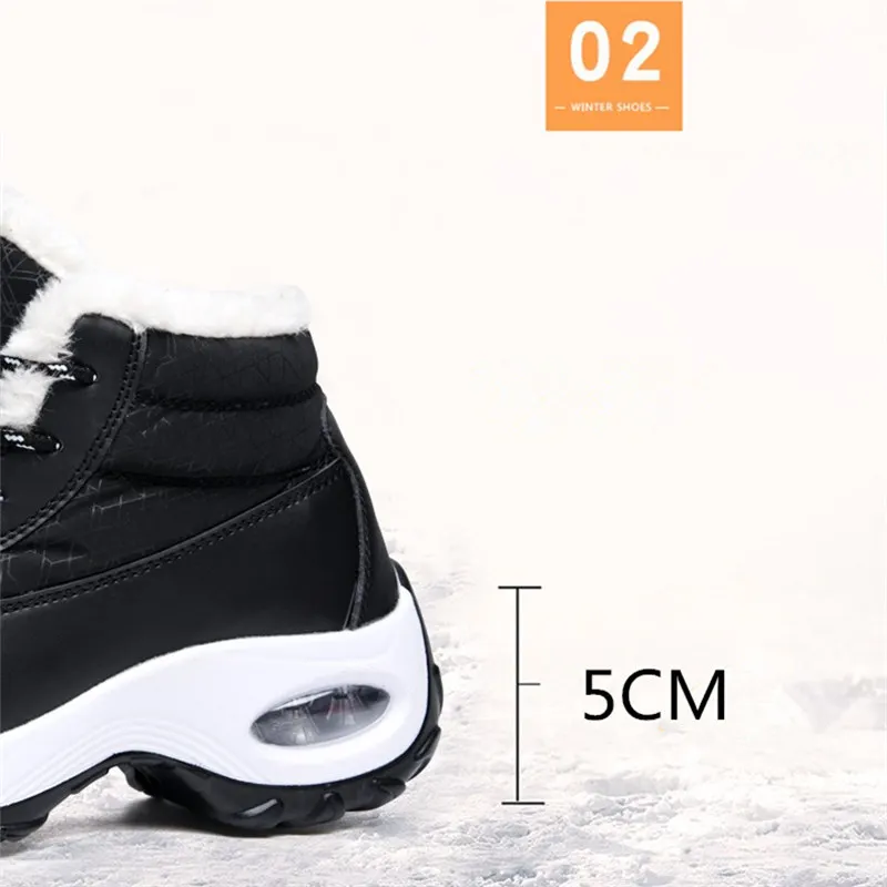 New Women Boots Non-slip Waterproof Winter Ankle Snow Boots Women Platform Warm Winter Shoes with Thick Fur Footwear Casual