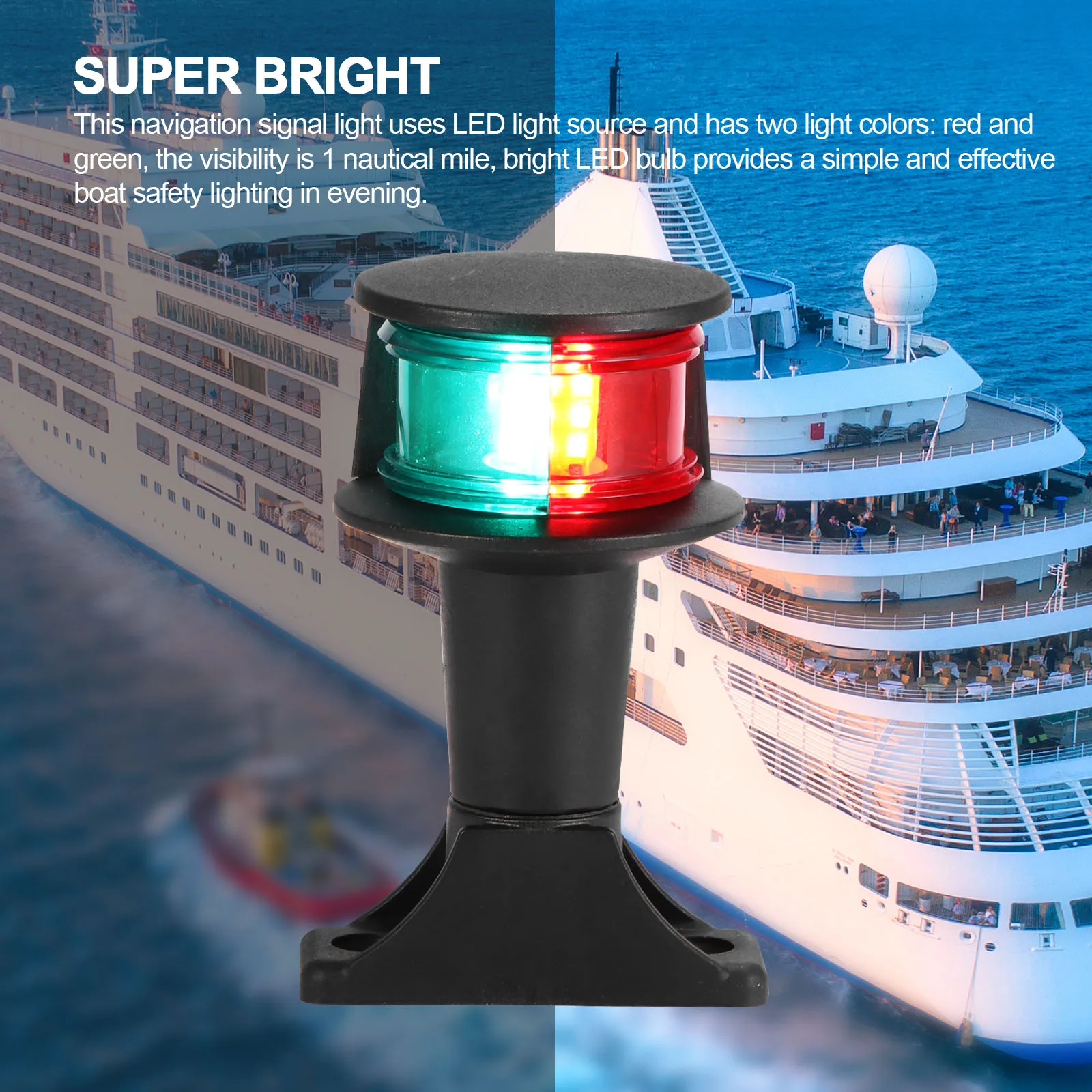 

Red Green LED Base Navigation Lights Base Plastic Sailing Lamp Base For Marine Boat Yacht Boat Accessories (Without Lamp)