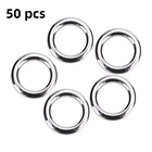 Разрезные кольца для рыбалки, 50 шт., 456 мм, приманка, твердое кольцо, петля для джиггинга, пустой Кривошип, разъем для приманки, снасть, кольцо из нержавеющей стали