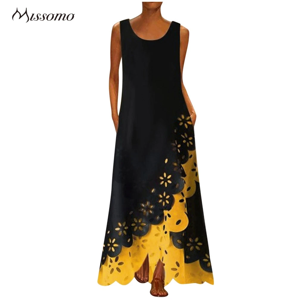 Женское длинное платье в горошек MISSOMO пляжное летнее для вечеринки лето 2019 |