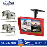 10inch 4ch car monitor for auto 4 split car screen roof mount monitor recorder ahd lcd display for truck bus rv rear view camera
