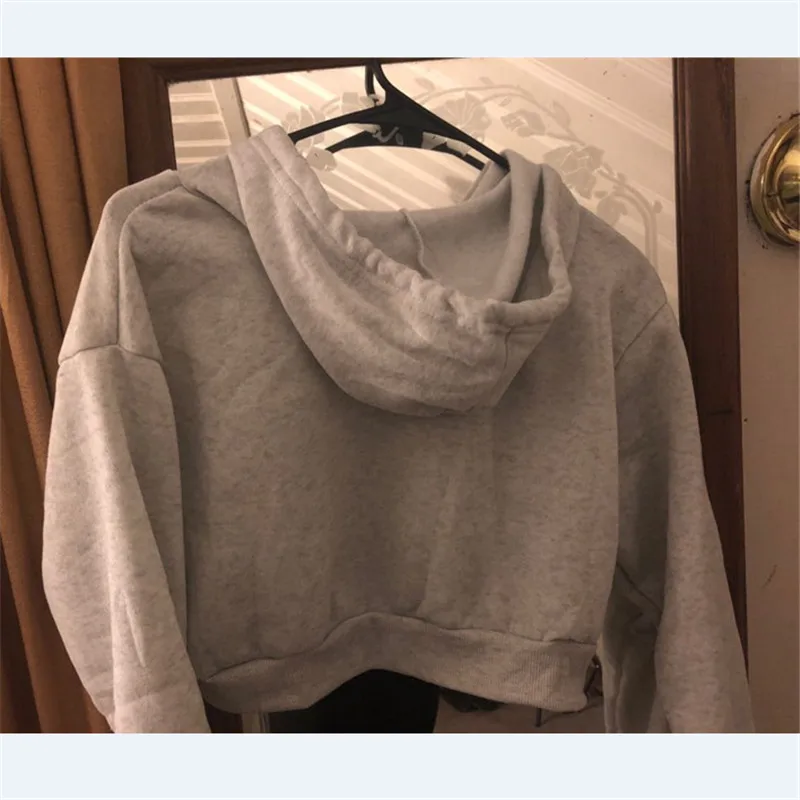 Модная женская толстовка с длинным рукавом пуловер свитшот Женский однотонный