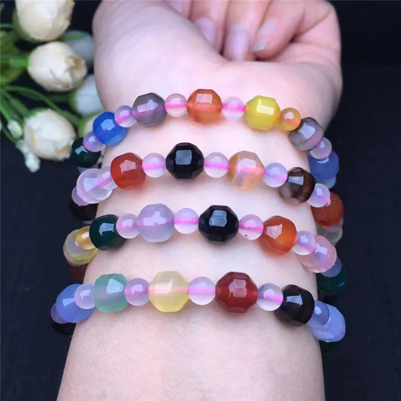 

Colorful agate Bracelet Chakra Mixed Crystal Bracelets Healing