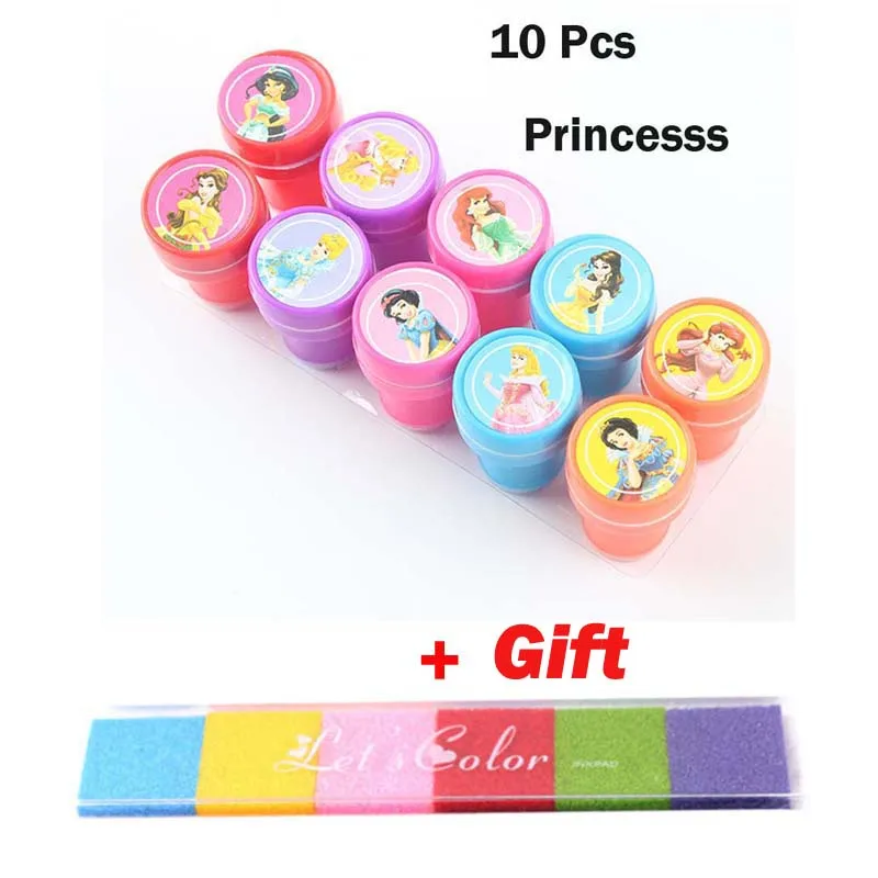 10Pc Pricess x 1 Ink 1 комплект пластиковый прекрасный смайлик Животное штамп с номером игрушка для DIY Декор альбом для вырезок карточки с буквами бумага подарочная игрушка - Цвет: 10Pc Pricess x 1 Ink