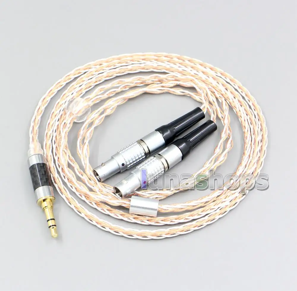 

LN006923 XLR 6.5mm 4.4mm 2.5mm 800 Wires Silver + OCC Headphone Cable For Focal Utopia Fidelity Circumaural Headphone