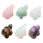 Натуральная Минеральная черепаха, подвеска, статуэтка, резьба, статуэтка рейки, восстанавливающий камень, аквариум, украшение, ремесло, подарок