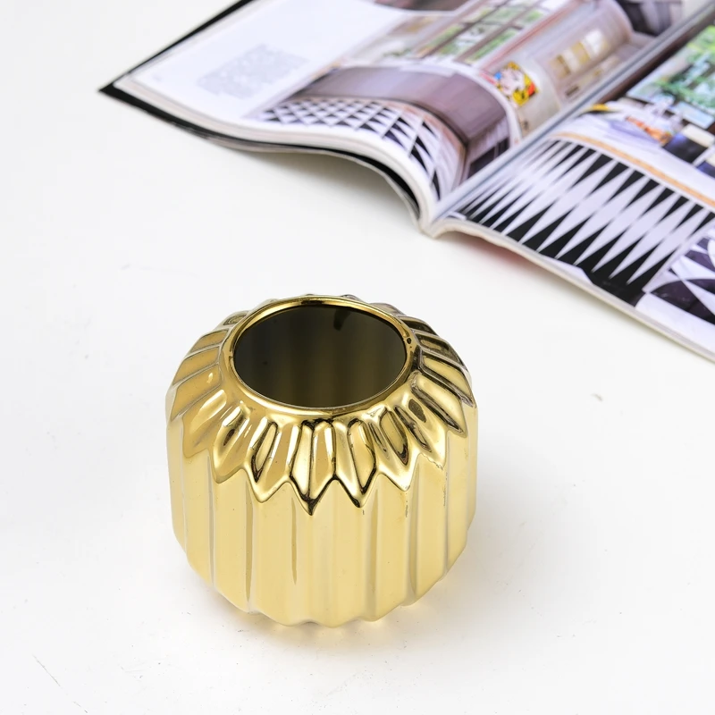 Керамическая Геометрическая Золотая ваза нордическая креативная простая