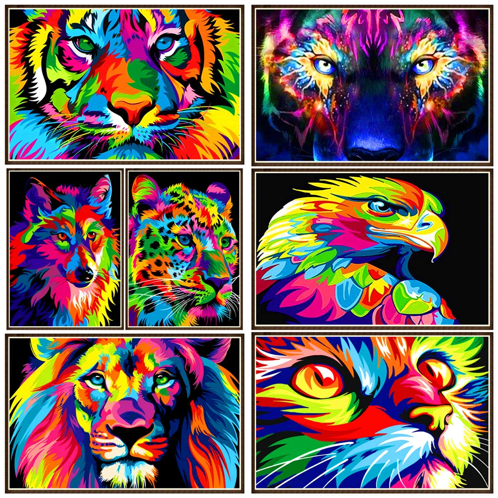 Алмазная 5D мозаика сделай сам круглый набор для вышивки с животными