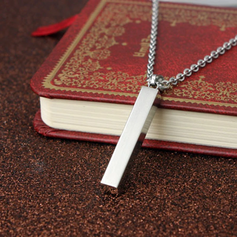 DIY колонна ожерелье с подвеской-полоской из нержавеющей стали унисекс модные