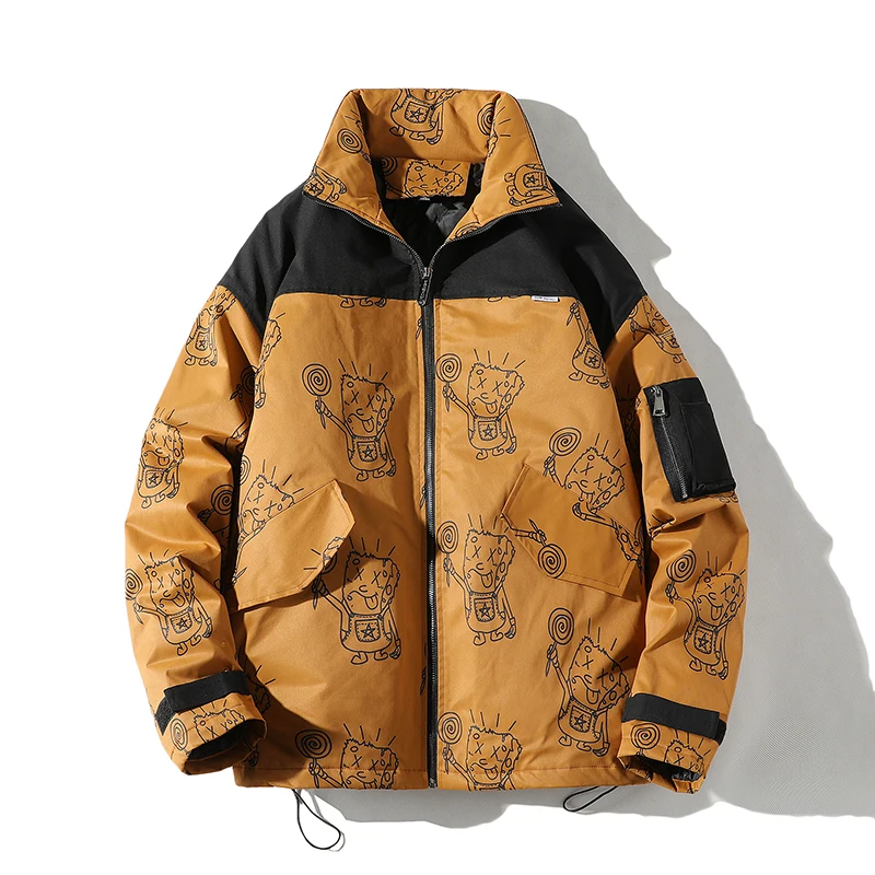 

FGKKS Winter Down Jackets Coat Parka Harajuku Hip Hop Hooded Jackets for Men Outwear Windbreaker Streetwear Male