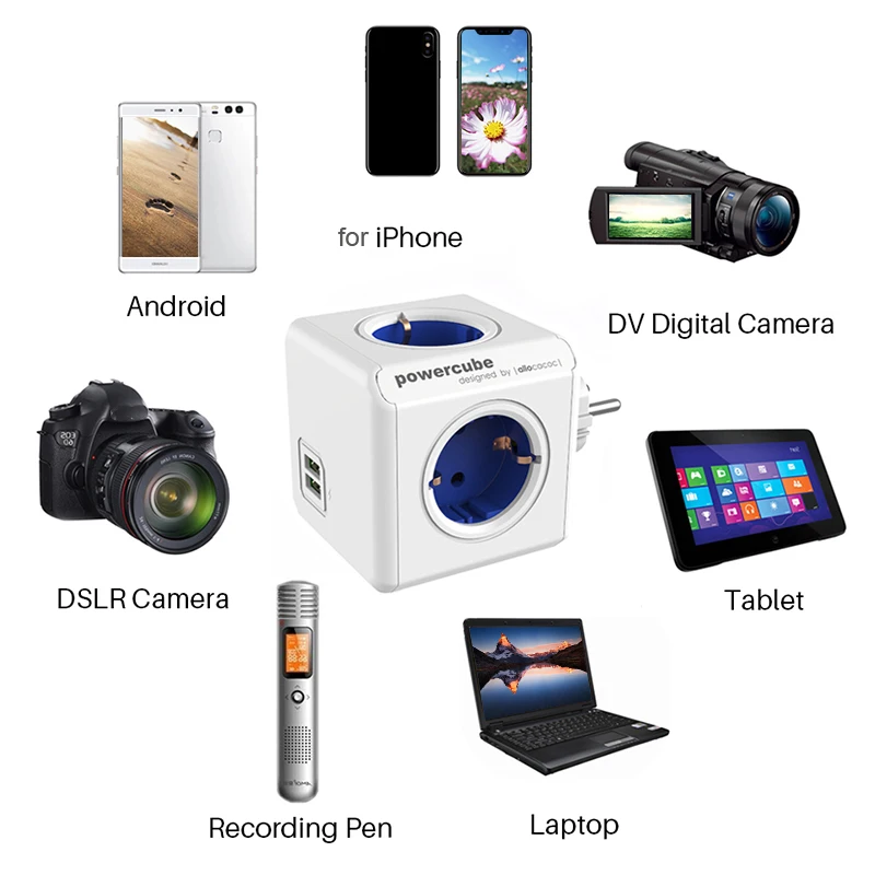 Мульти штекер сетевой фильтр умная розетка разъем портативный адаптер для