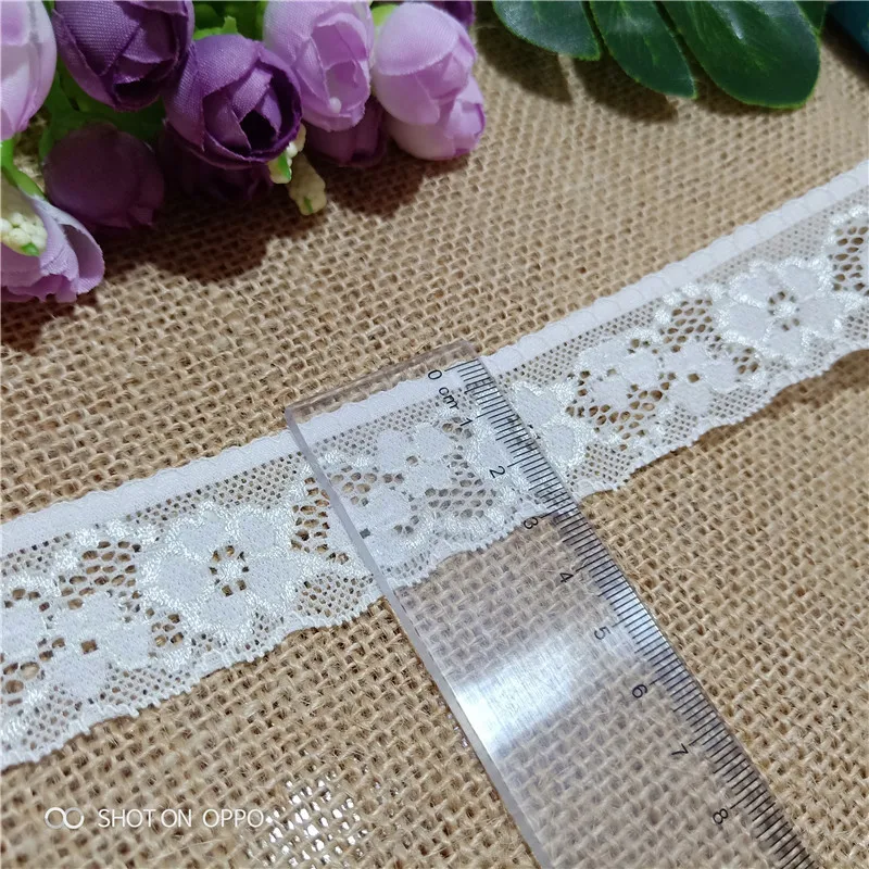 3 см S1355 белая эластичная кружевная ткань для рукоделия подходящая одежды нижнего